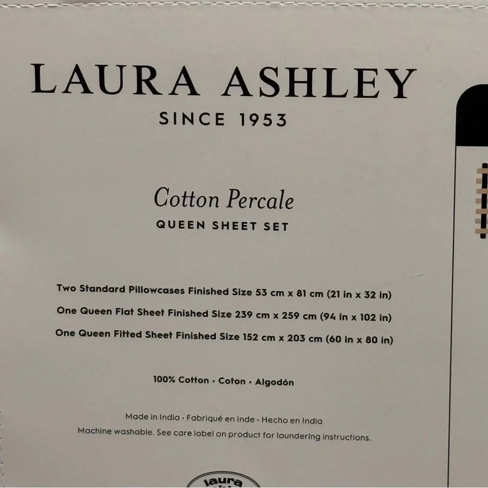 4pc Laura Ashley QUEEN Sheet Set Blue TRAILING BOWS Ribbon Coquette Cottage NEW